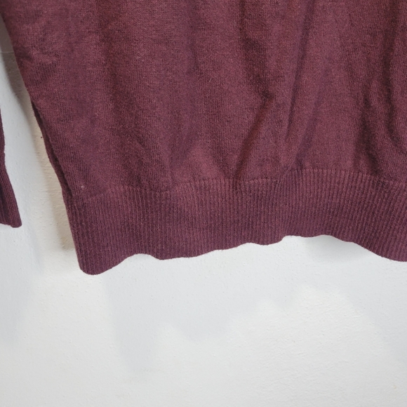 Men's Hawker Rye Cotton Cashmere 1/4 zip sweater Burgandy Size L - Picture 5 of 8